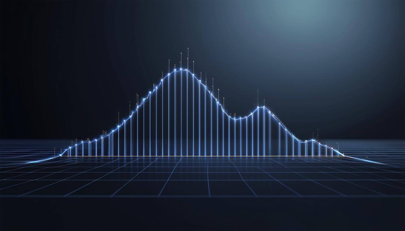 probability curve with dark background